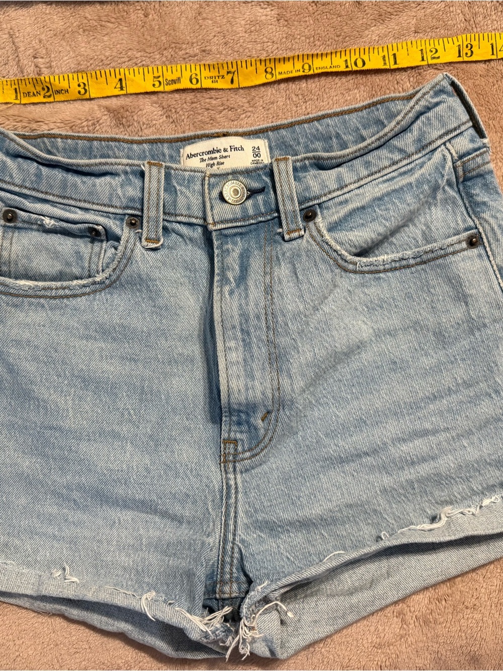 Abercrombie & Fitch Light Blue High-Rise Denim Shorts
